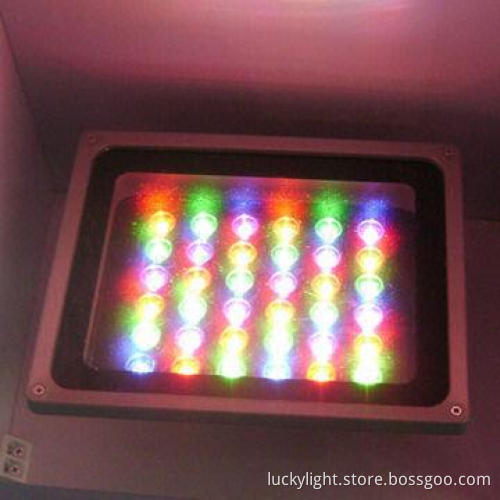 36W LED Floodlight, RGB with Aluminum Alloy Body and PMMA/Glass Diffuser, Energy-saving of 60%